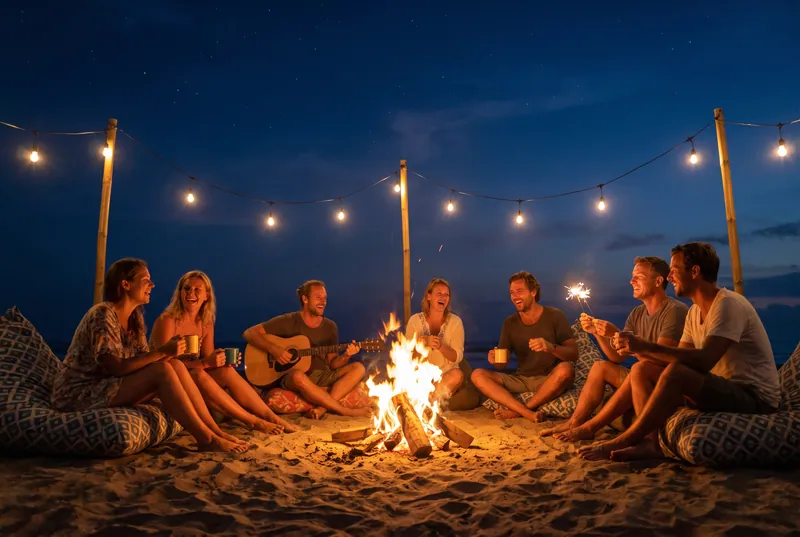 Beach bonfire party in Bali — Bali Party Maker