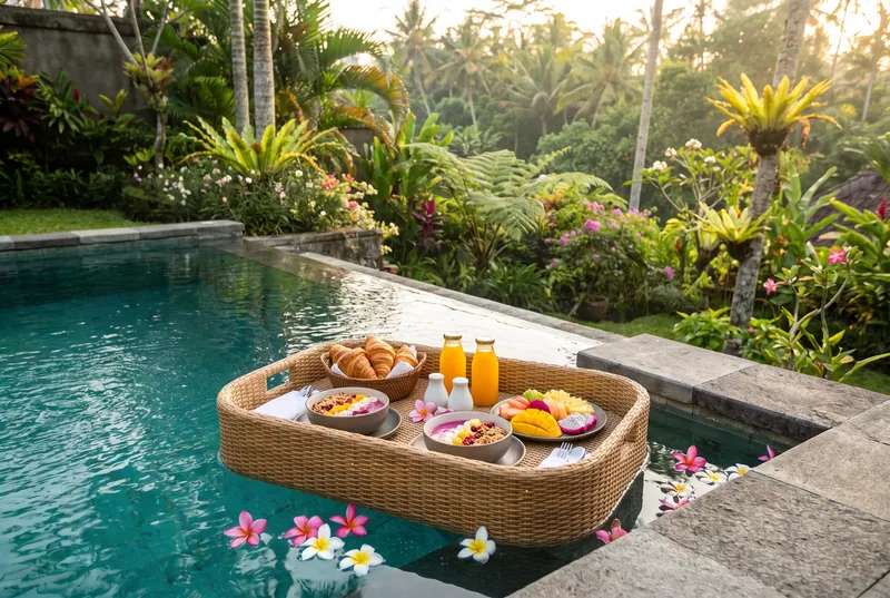 Floating breakfast in Bali